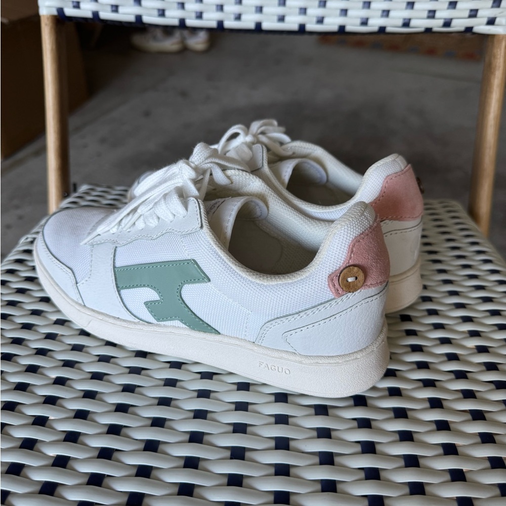 Anthropologie White and Pink Sneakers
